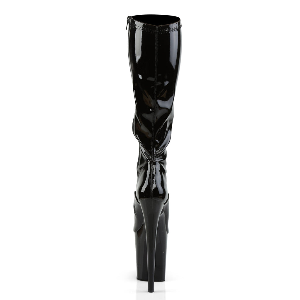 Pleaser Womens Boots FLAMINGO-2000 Blk Str Pat/Blk