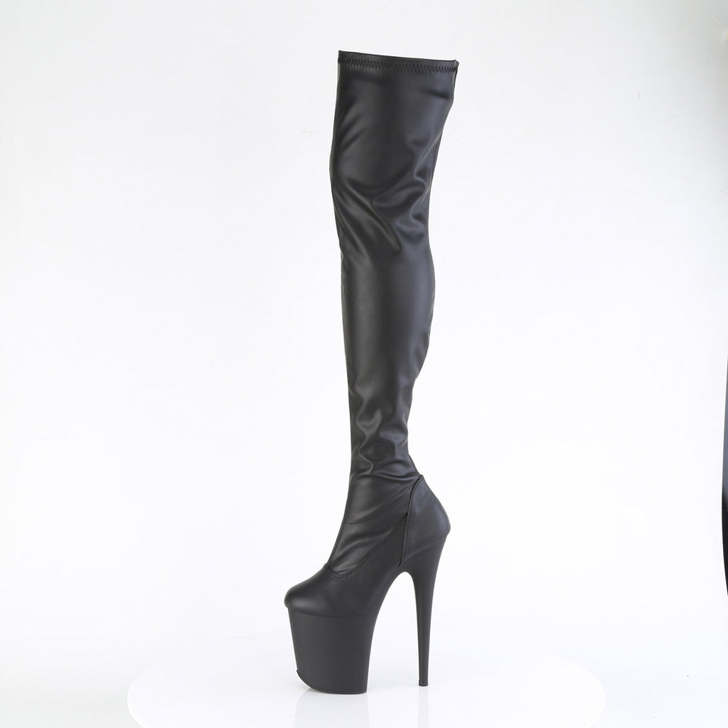 Pleaser   FLAMINGO-3000 Blk Faux Leather/Blk Matte