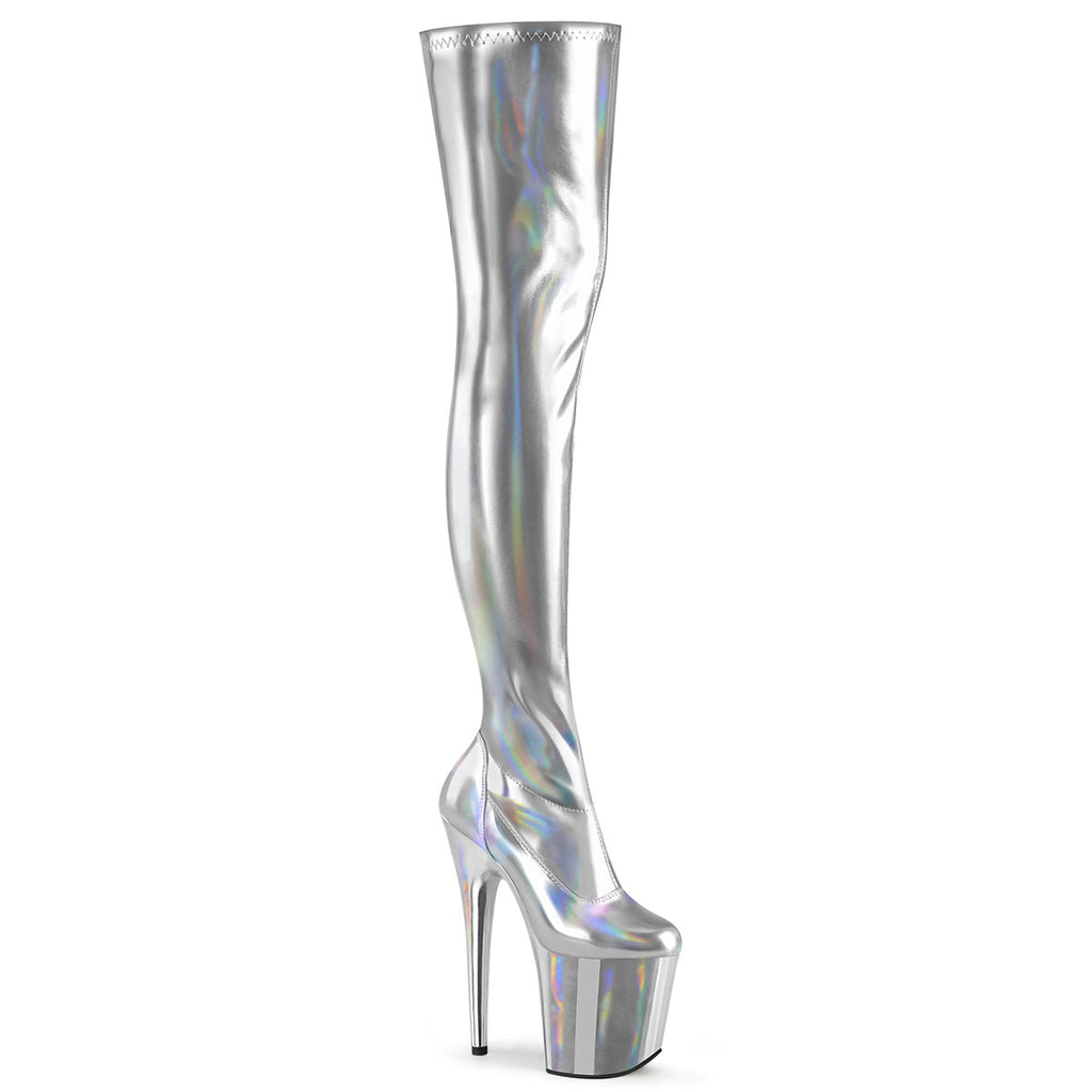 Pleaser   FLAMINGO-3000HWR Slv Str. Holo/Slv Holo