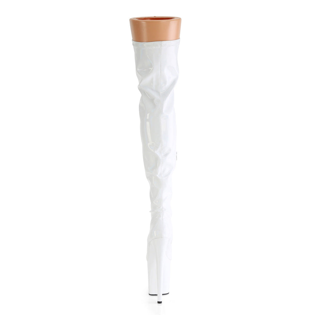 Pleaser   FLAMINGO-3000HWR Wht Str. Holo/Wht Holo