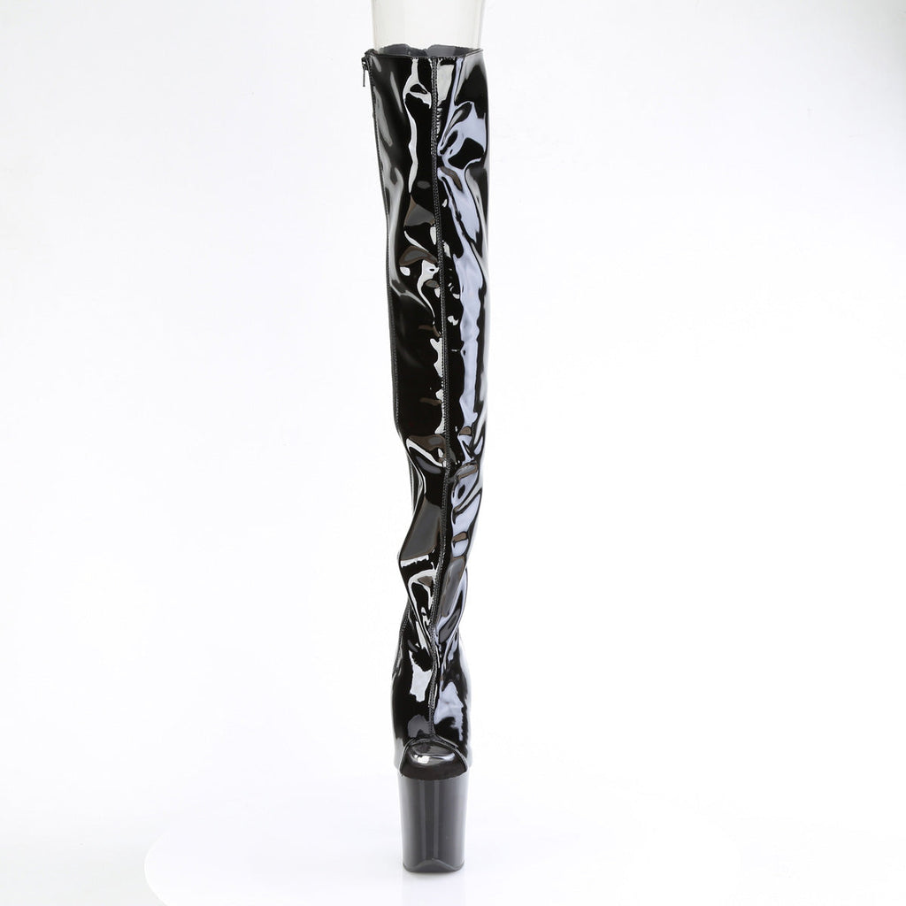 Pleaser   FLAMINGO-3017 Blk Str Pat/Blk