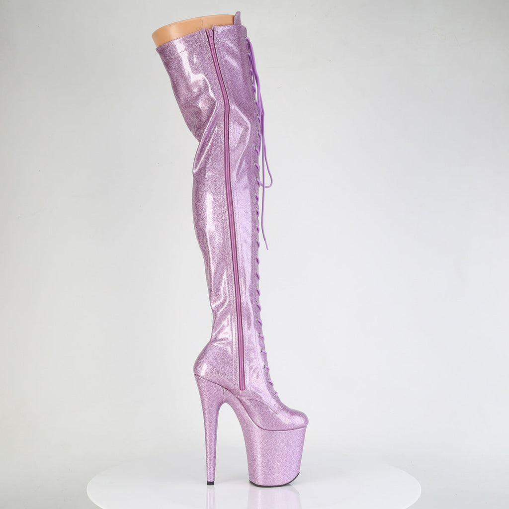 Pleaser Women's Platform Shoes FLAMINGO-3020GP Lilac Glitter Pat/M