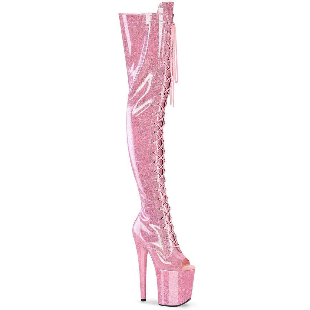 Pleaser Women's Platform Shoes FLAMINGO-3021GP B. Pink Glitter Pat/M