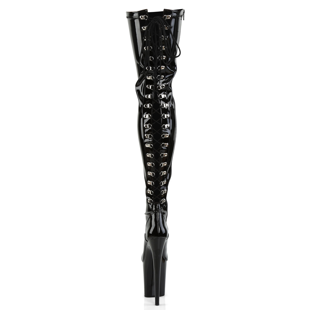 Pleaser Womens Boots FLAMINGO-3063 Blk Str Pat/Blk