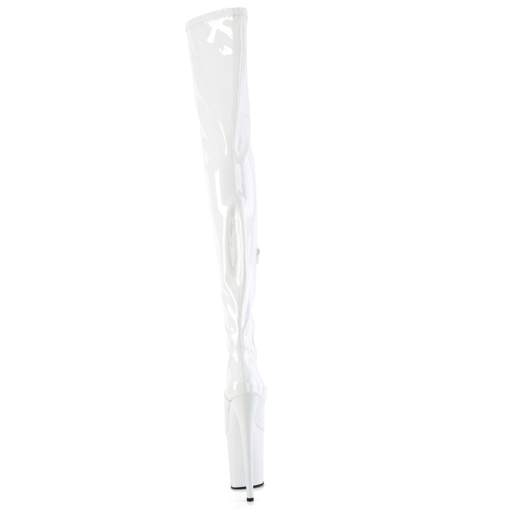 Pleaser   FLAMINGO-4000 Wht Str. Pat/Wht