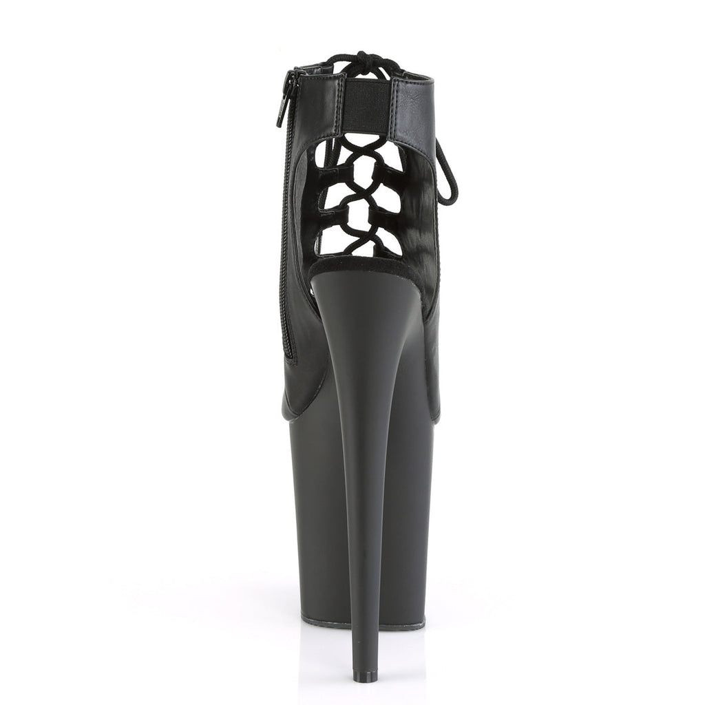 Pleaser Womens Sandals FLAMINGO-800-20 Blk Faux Leather/Blk Matte