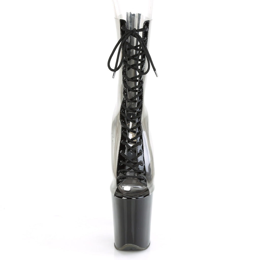 Pleaser Womens Ankle Boots FLAMINGO-800-34 Clr-Blk Pat/Blk