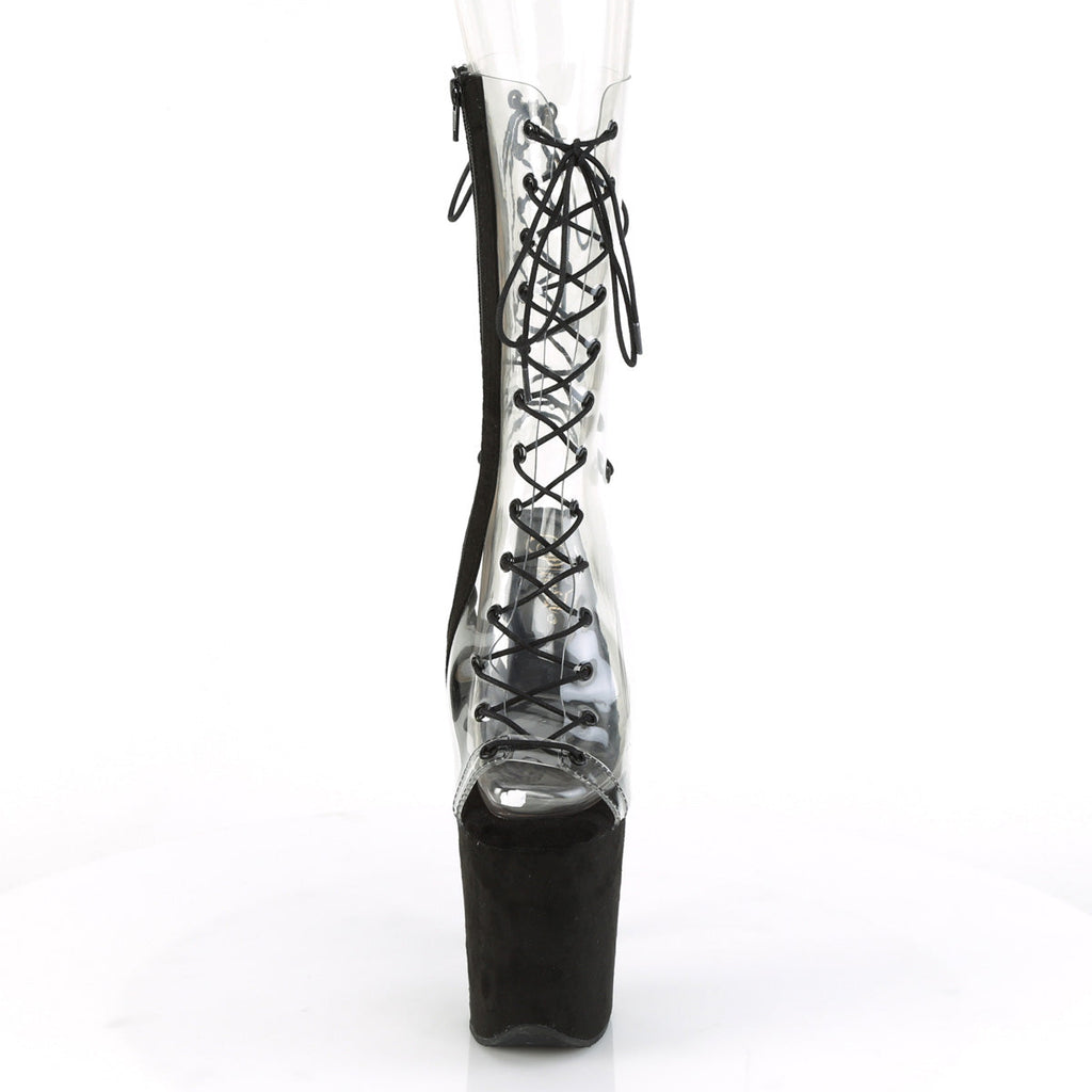 Pleaser Womens Ankle Boots FLAMINGO-800-60FS Clr/Blk Faux Suede