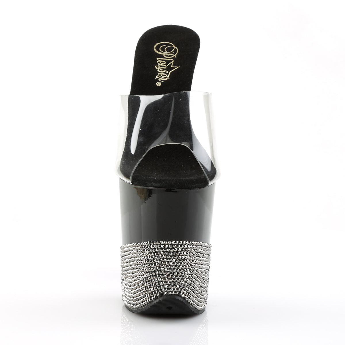 Pleaser Womens Sandals FLAMINGO-801-3 Clr/Blk-Pewter RS