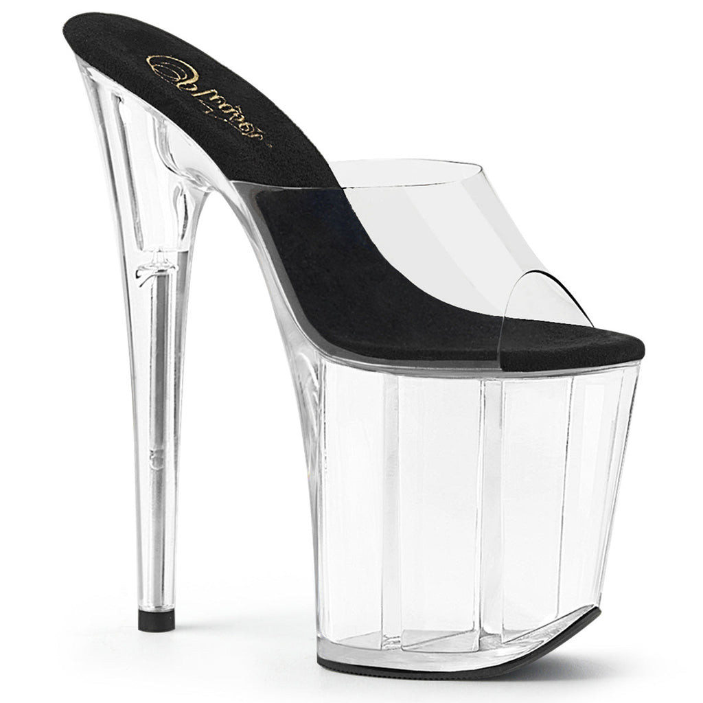 Pleaser Womens Sandals FLAMINGO-801 Clr-Blk/Clr