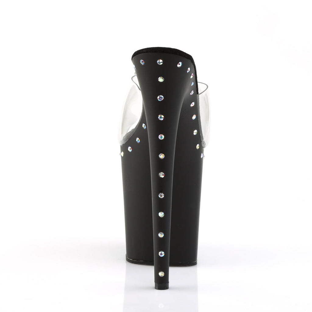 Pleaser Womens Sandals FLAMINGO-801ABLS Clr/Blk Matte