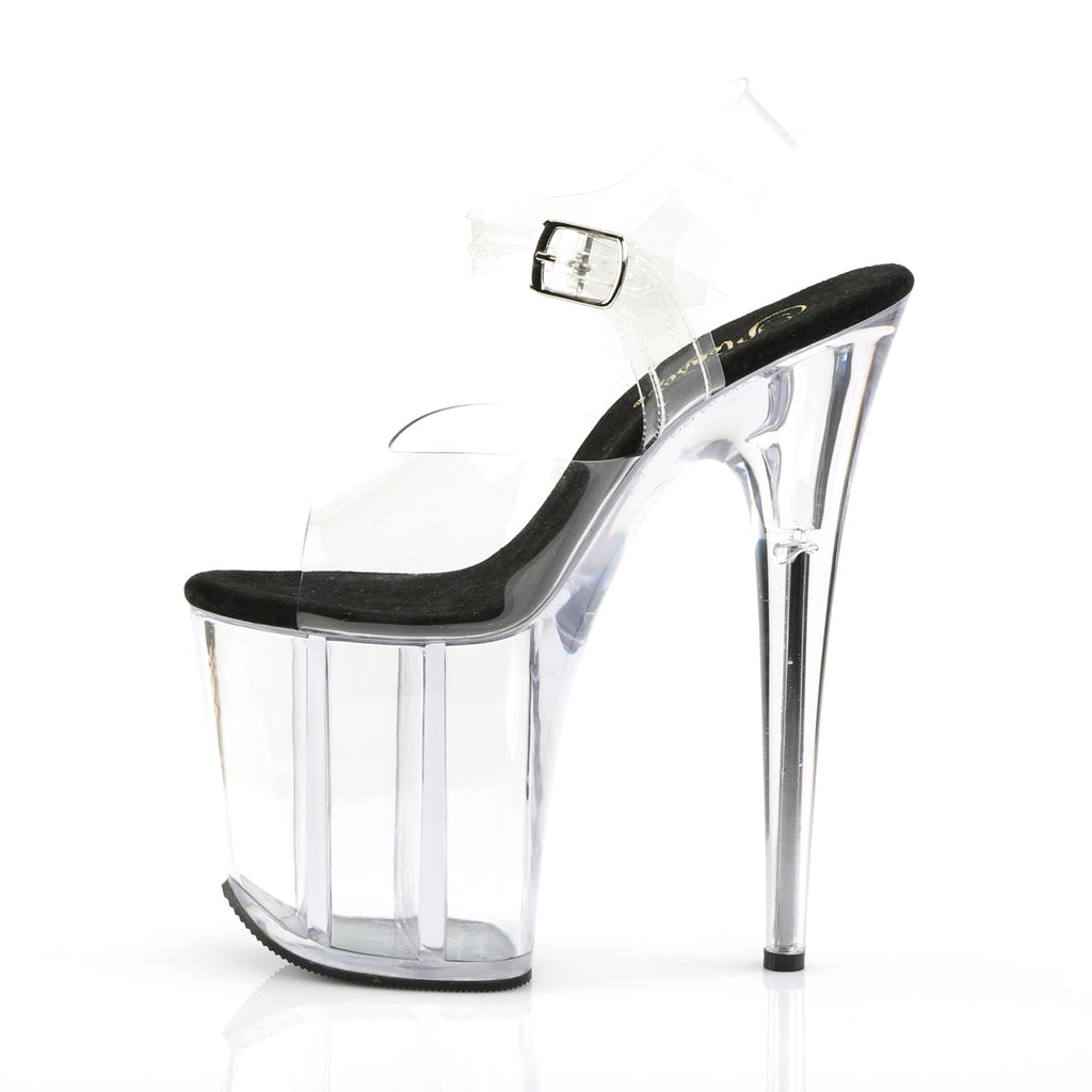 Pleaser Womens Sandals FLAMINGO-808 Clr-Blk/Clr