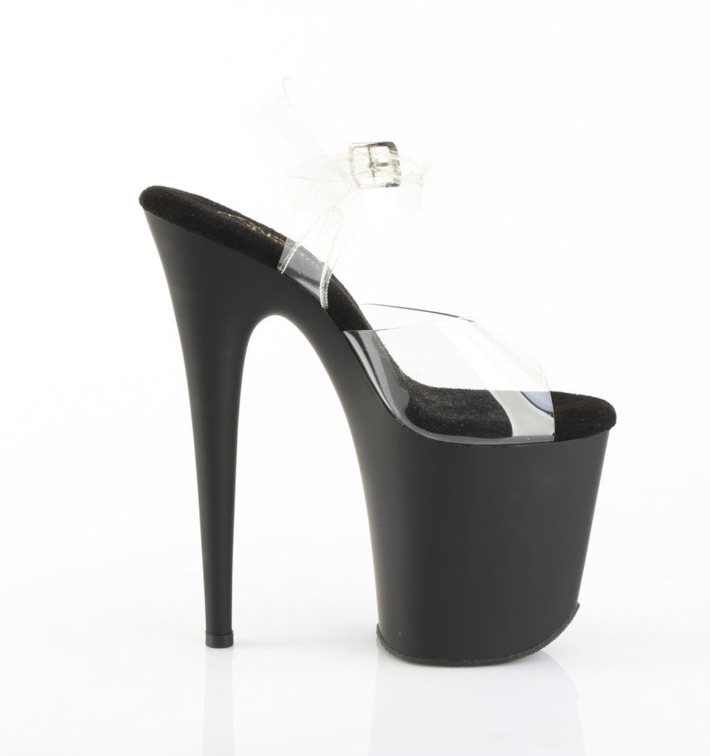 Pleaser Women's Platform Shoes FLAMINGO-808 Clr/Blk Matte