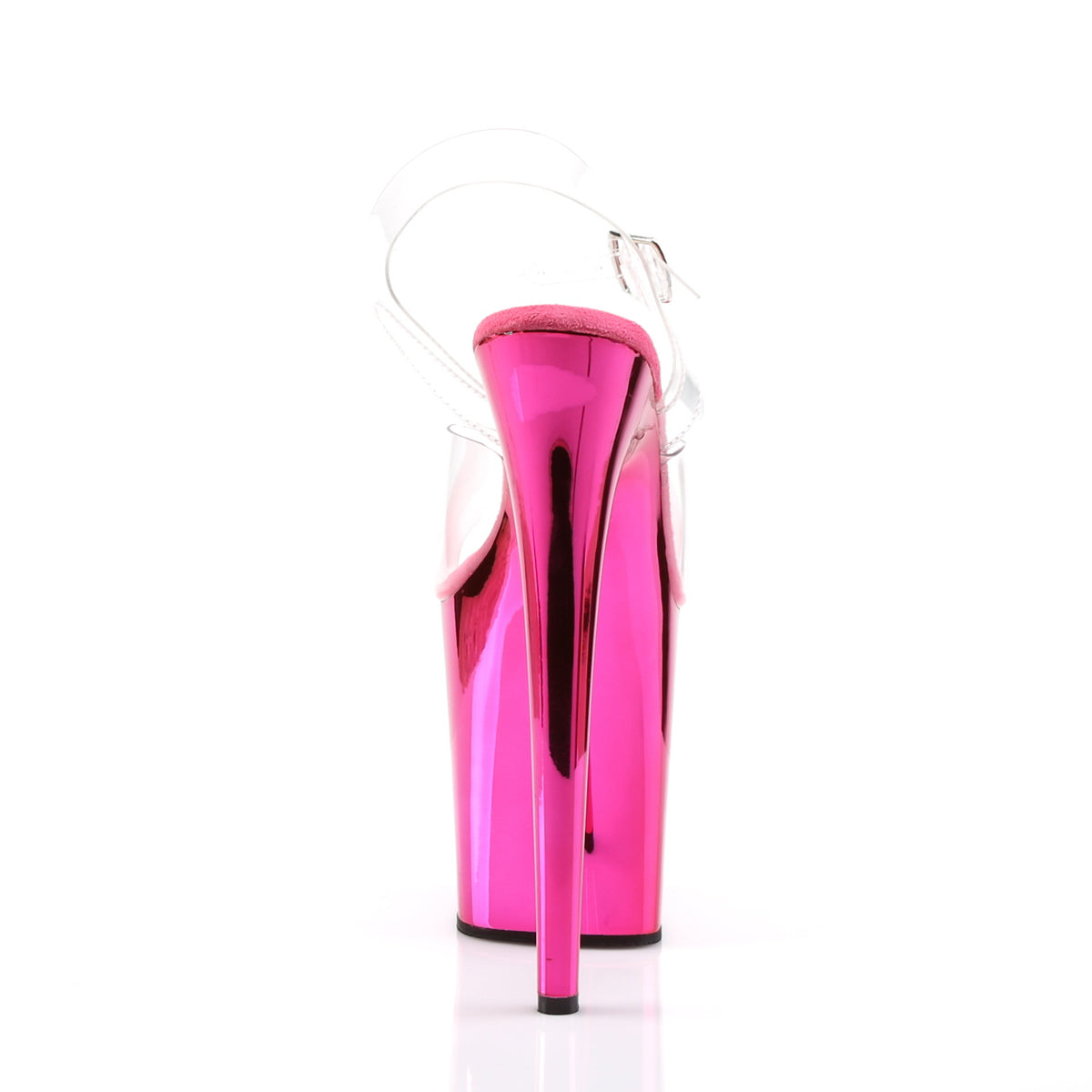 Pleaser Women's Platform Shoes FLAMINGO-808 Clr/H. Pink Chrome