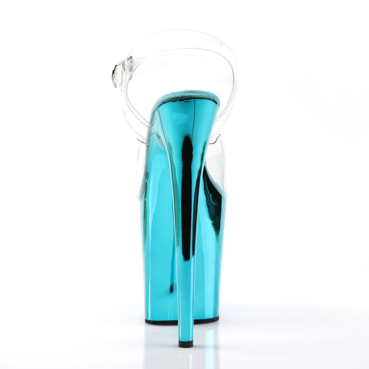 Pleaser Women's Platform Shoes FLAMINGO-808 Clr/Turquoise Chrome