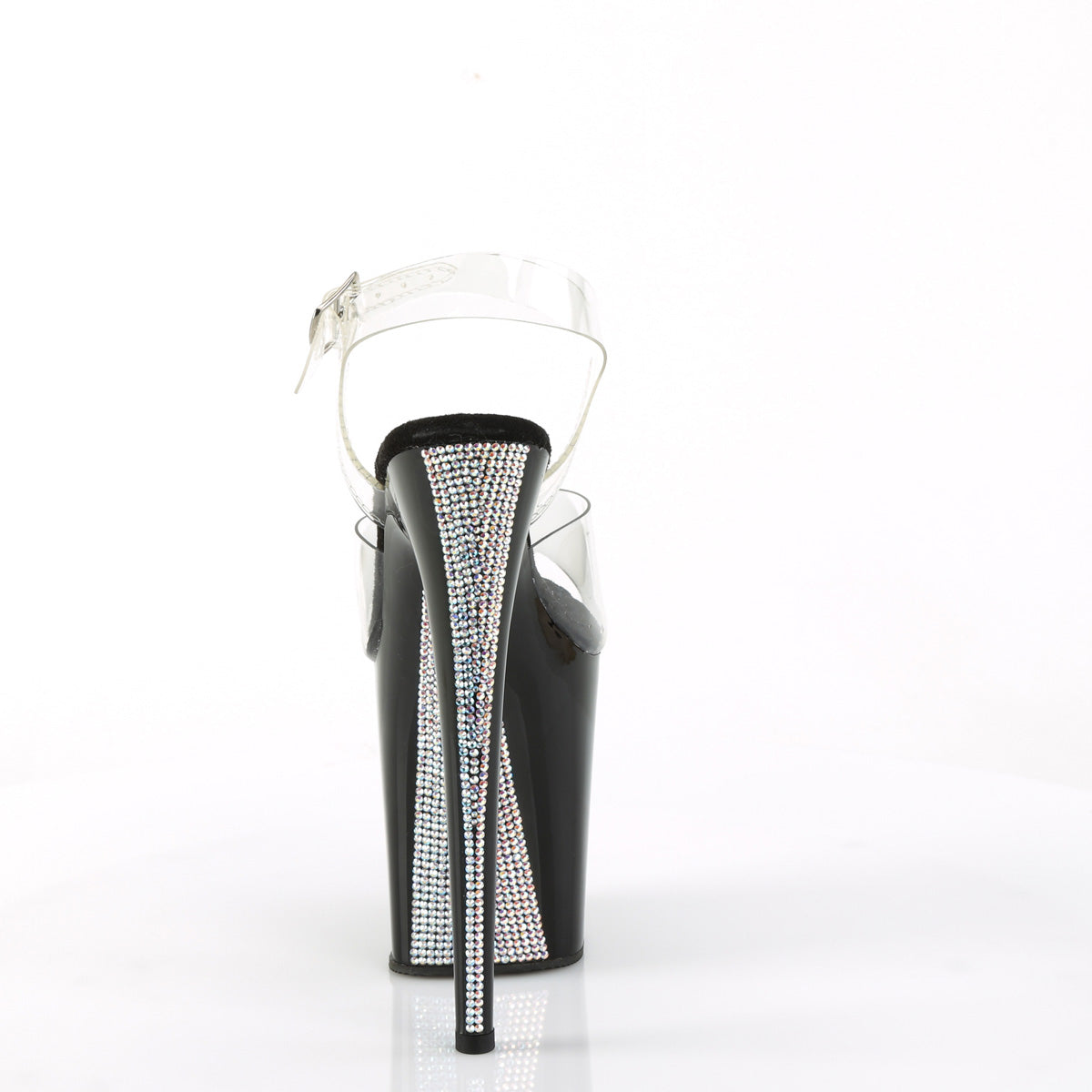 Pleaser  Sandals FLAMINGO-808CRS-2 Clr/Blk-Slv RS