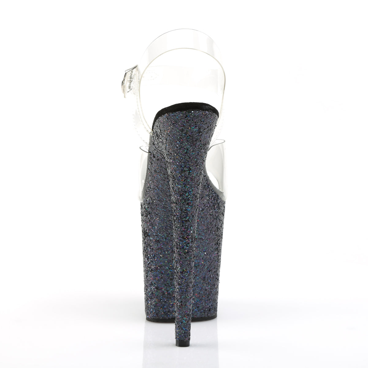 Pleaser Women's Platform Shoes FLAMINGO-808LG Clr/Blk Multi Glitter