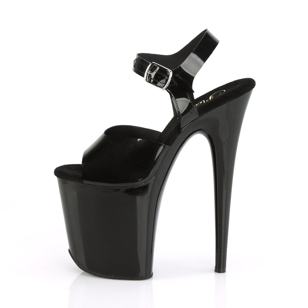 Pleaser Womens Sandals FLAMINGO-808N Blk (Jelly-Like) TPU/Blk