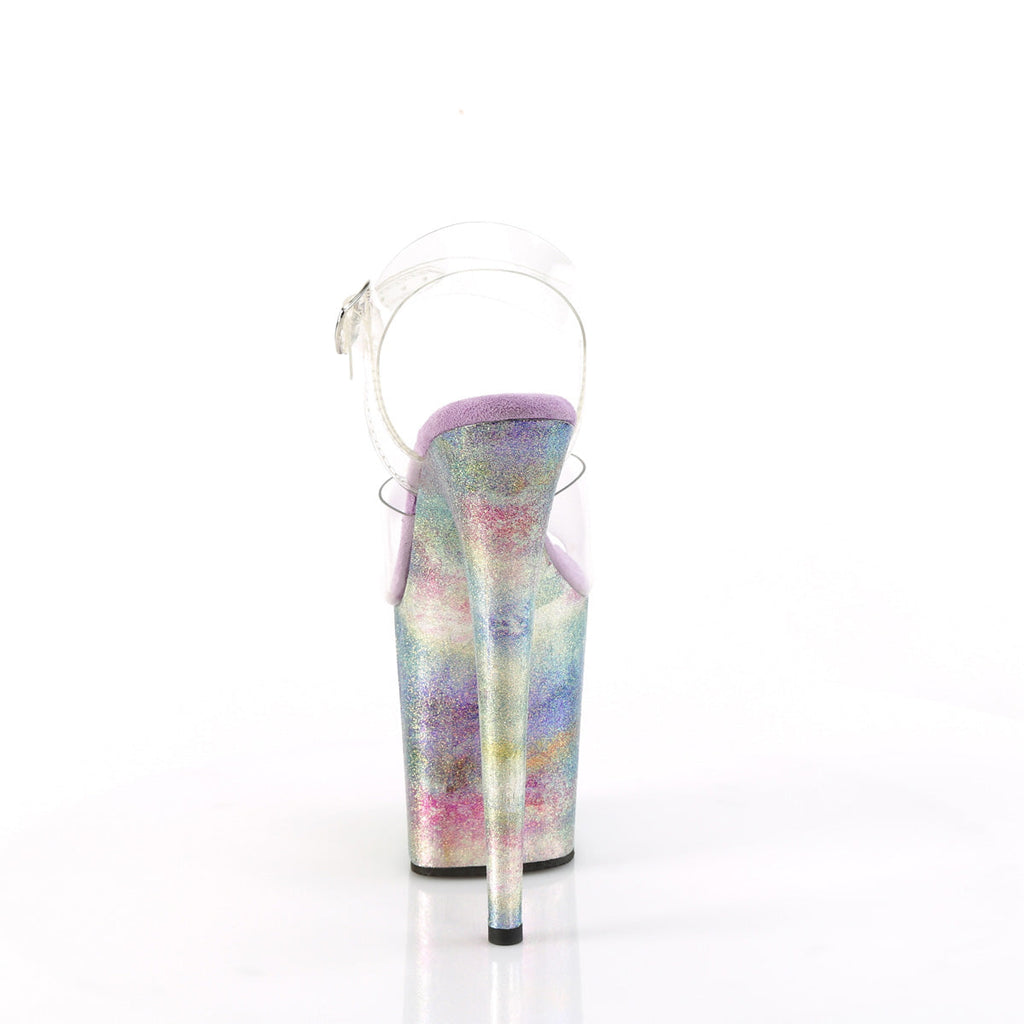 Pleaser Women's Platform Shoes FLAMINGO-808NEB Clr/Lavender Multi Metallic