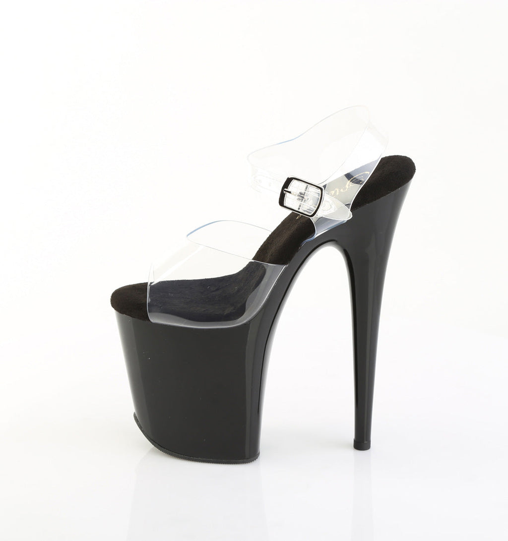Pleaser Women's Platform Shoes FLAMINGO-808PREM Clr TPU/Blk