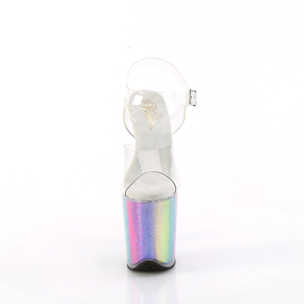 Pleaser   FLAMINGO-808RG-01 Clr/Rainbow Glitter