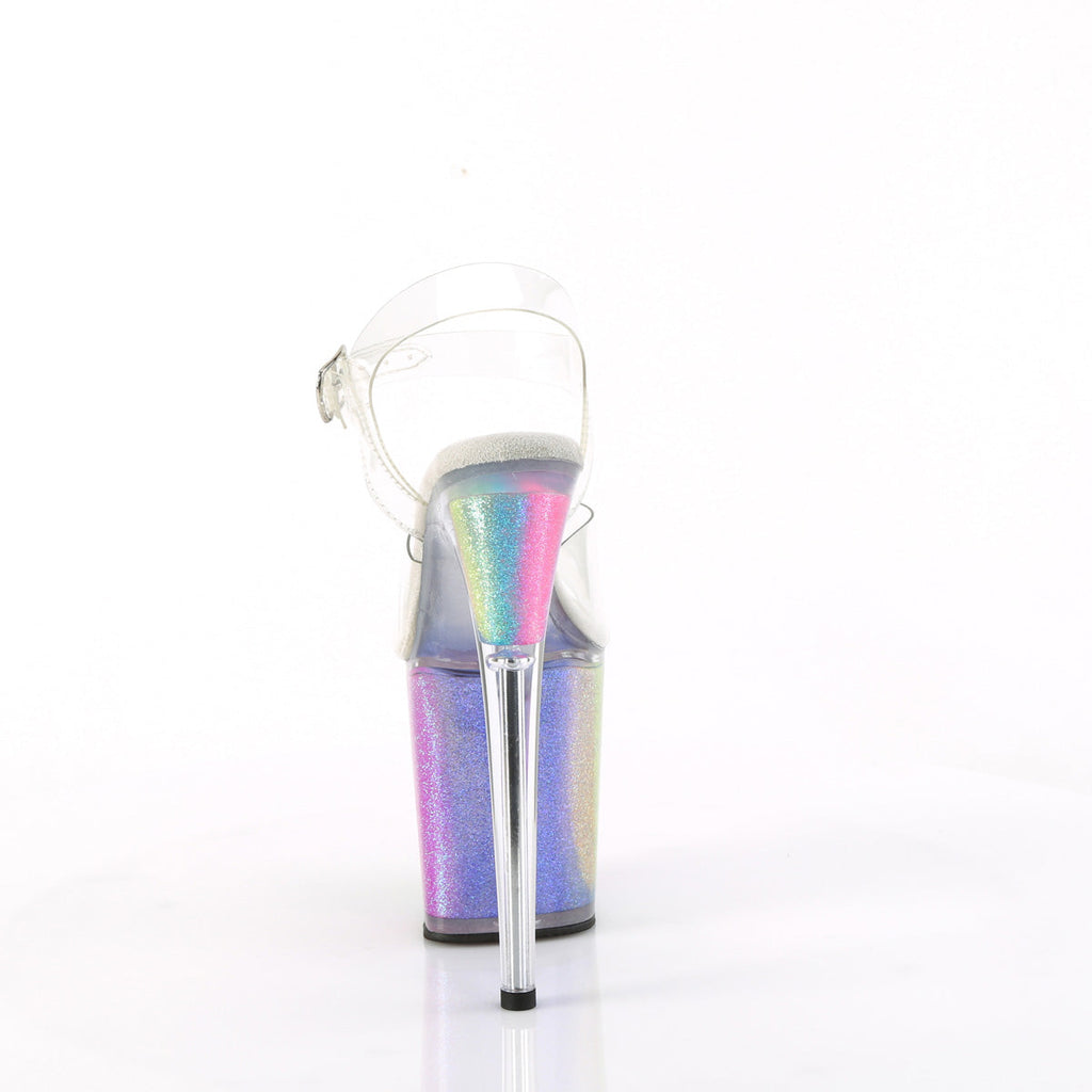 Pleaser   FLAMINGO-808RG-01 Clr/Rainbow Glitter