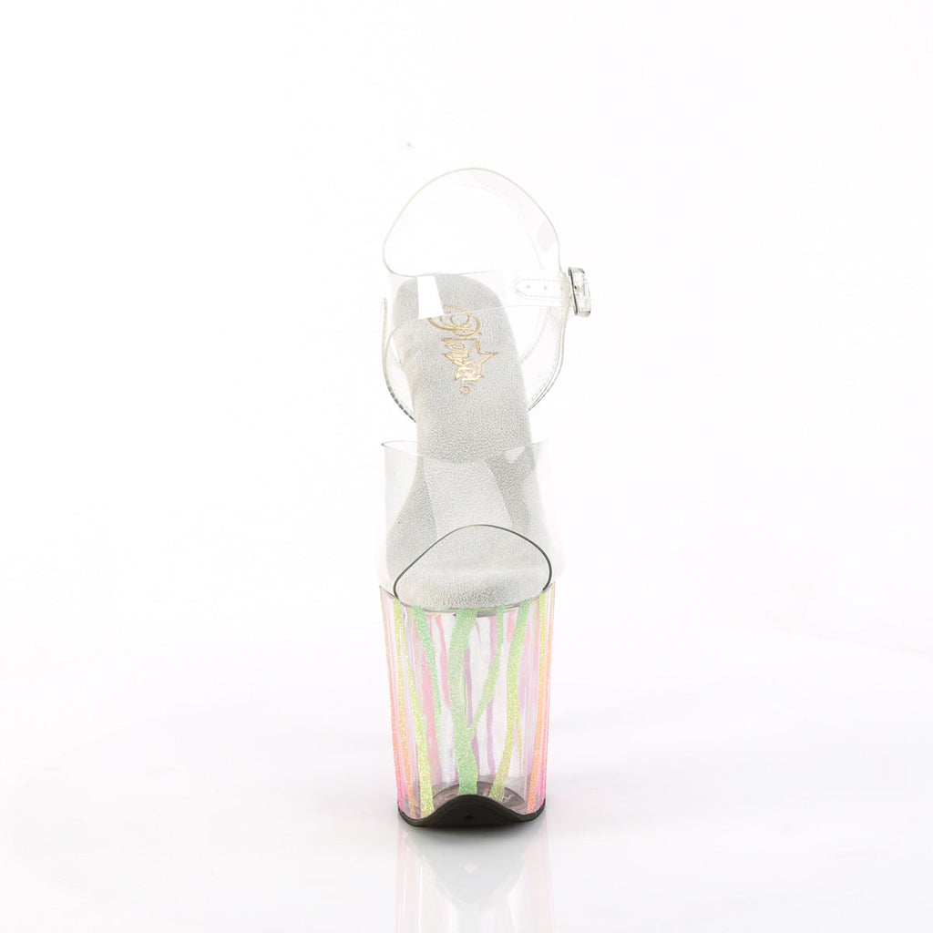 Pleaser   FLAMINGO-808RG-03 Clr/Rainbow Glitter