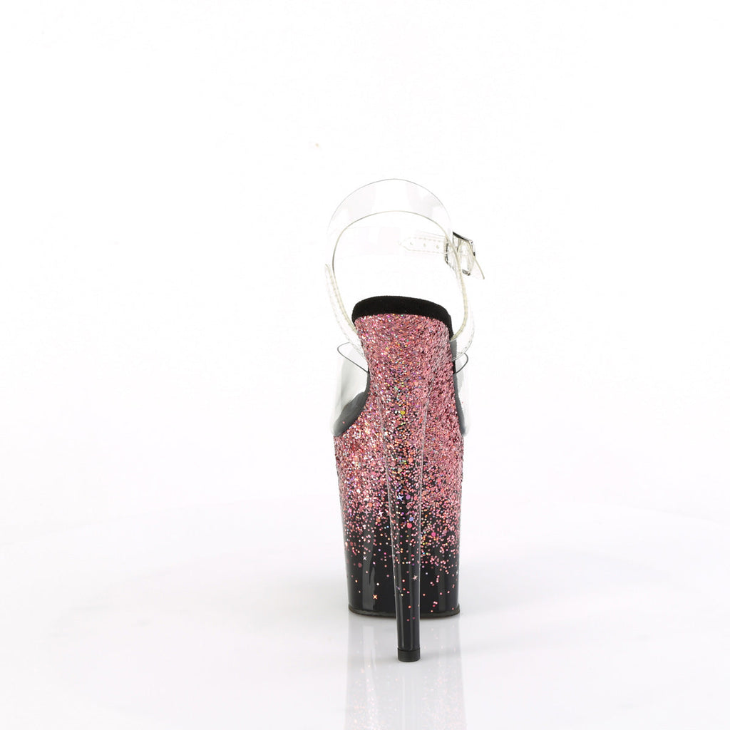 Pleaser   FLAMINGO-808SS Clr/Blk-Pink Multi Glitter