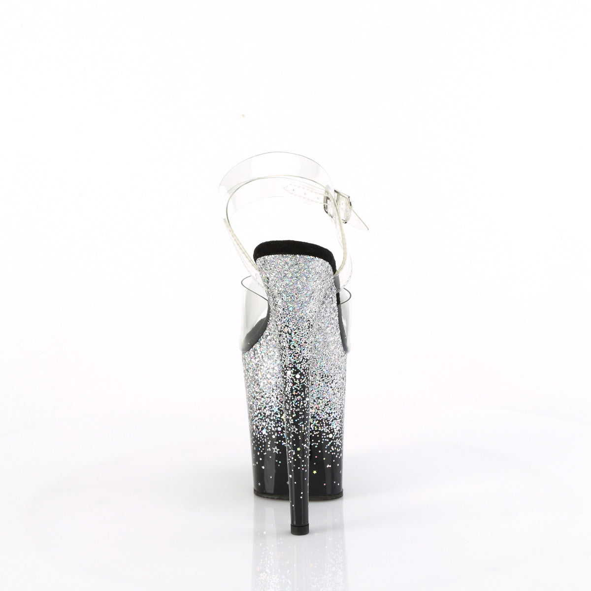 Pleaser   FLAMINGO-808SS Clr/Blk-Slv Multi Glitter