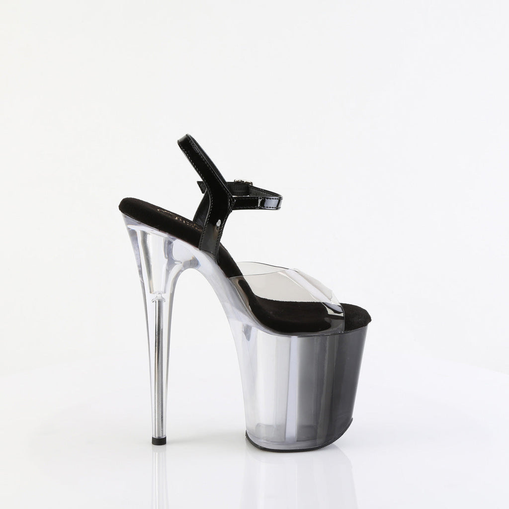 Pleaser Women's Platform Shoes FLAMINGO-808T-1 Smoke-Blk/Blk-Clr Ombre