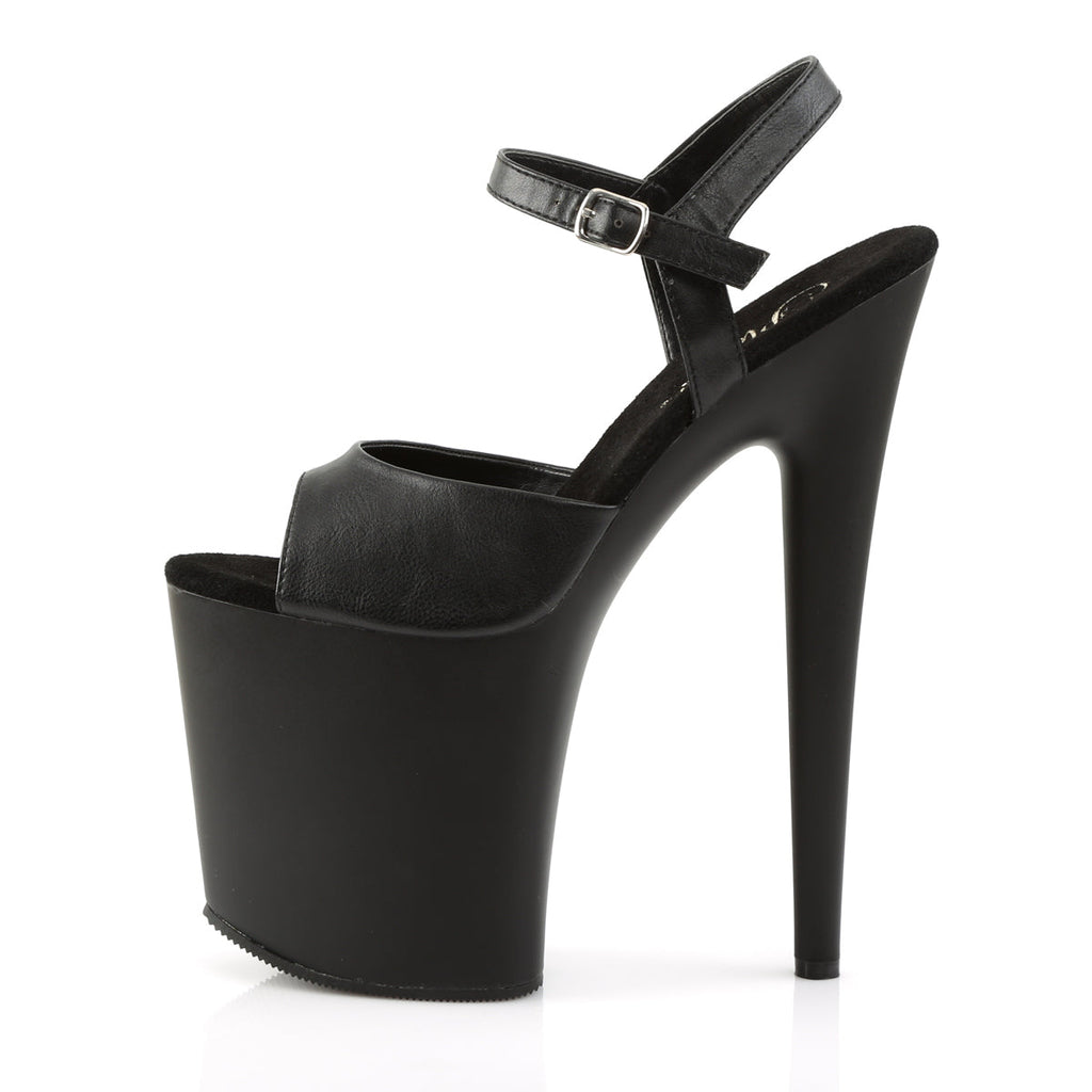 Pleaser Women's Platform Shoes FLAMINGO-809 Blk Faux Leather/Blk Matte