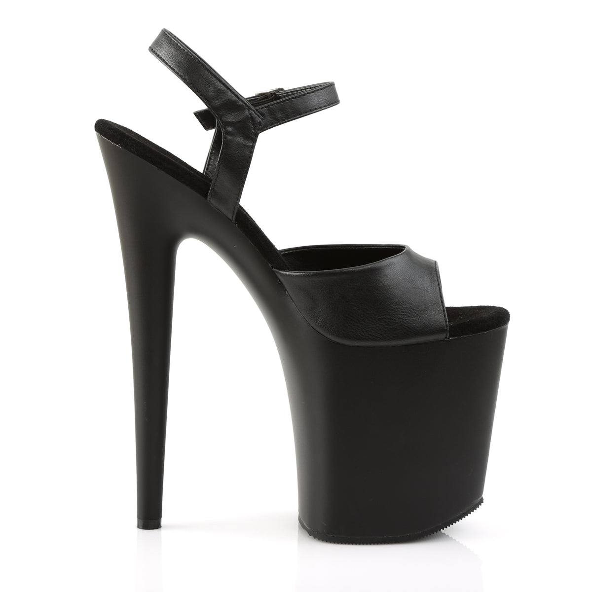 Pleaser Women's Platform Shoes FLAMINGO-809 Blk Faux Leather/Blk Matte
