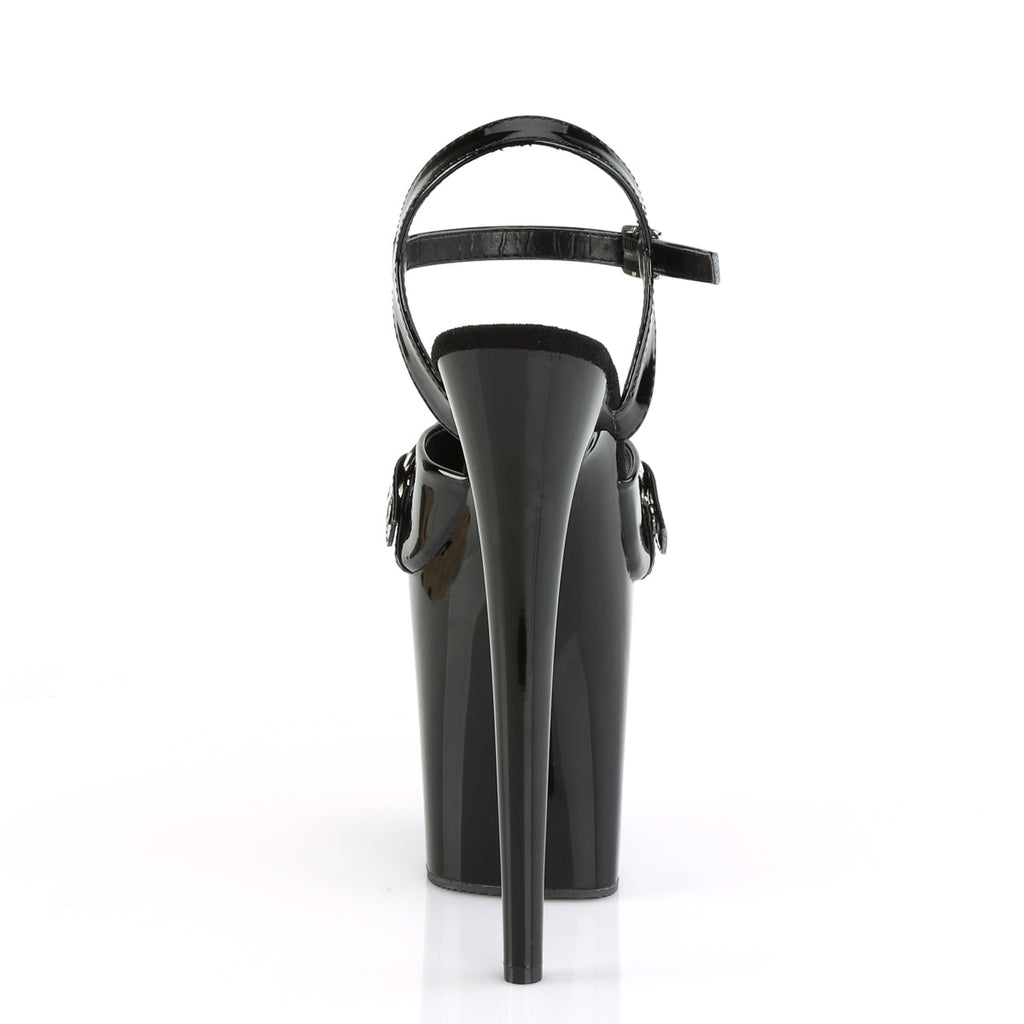 Pleaser Womens Sandals FLAMINGO-809GB Blk Pat/Blk