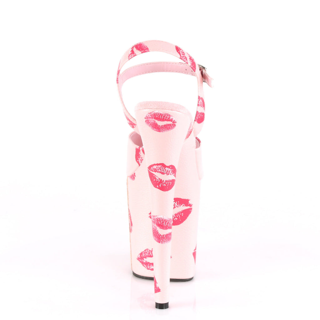 Pleaser Womens Sandals FLAMINGO-809KISSES B. Pink Faux Leather/B. Pink Faux Leather