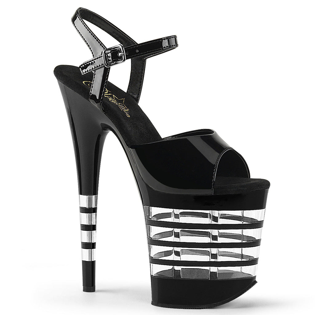 Pleaser Womens Sandals FLAMINGO-809LN Blk Pat/Blk