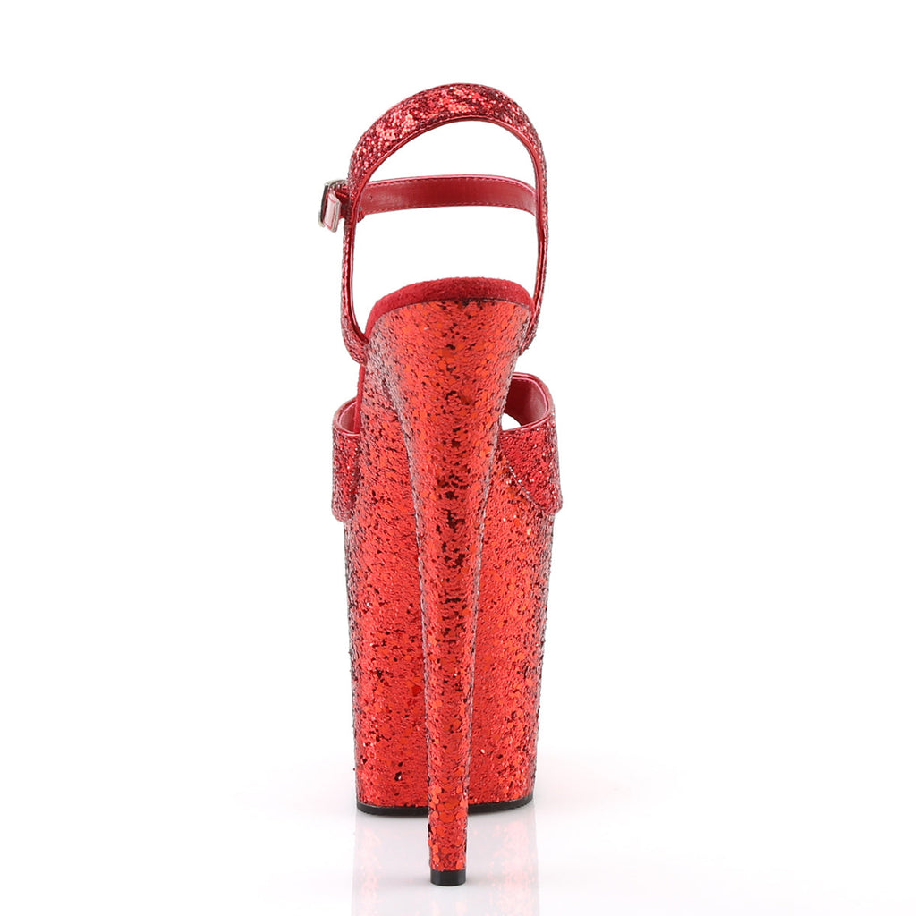 Pleaser Womens Sandals FLAMINGO-810LG Red Gltr/Red Gltr