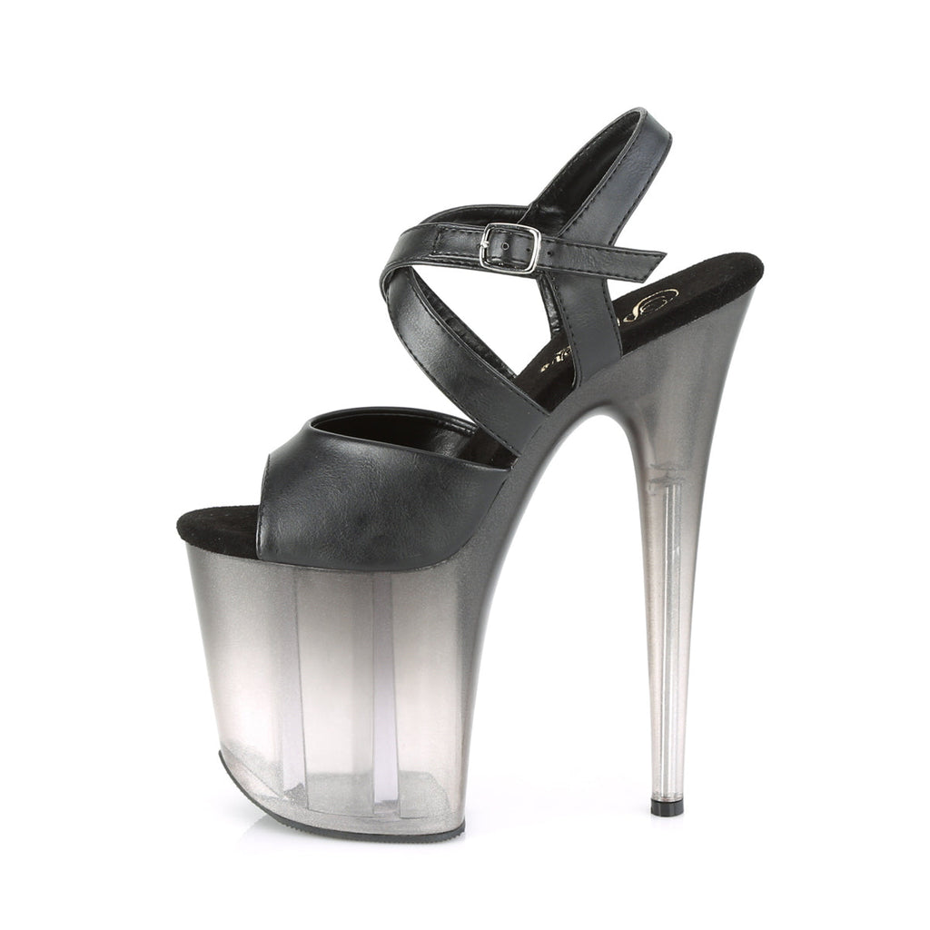 Pleaser Womens Sandals FLAMINGO-822T Blk Faux Leather/Faded Blk