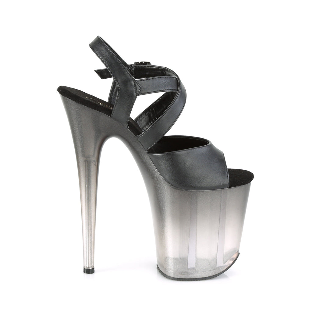 Pleaser Womens Sandals FLAMINGO-822T Blk Faux Leather/Faded Blk