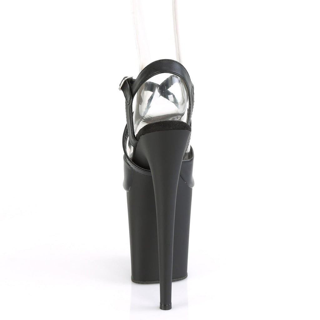 Pleaser Womens Sandals FLAMINGO-824 Blk Faux Leather/Blk Matte