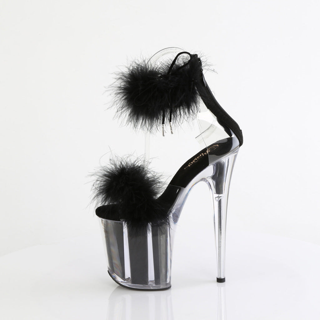 Pleaser   FLAMINGO-824F Clr-Blk Fur/M