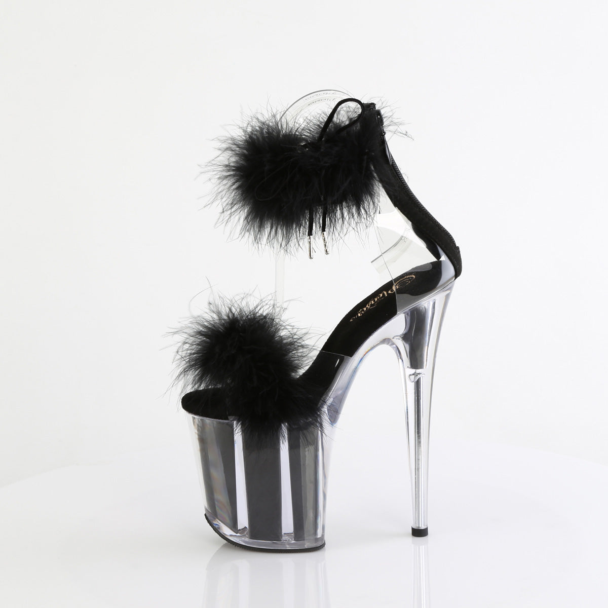 Pleaser   FLAMINGO-824F Clr-Blk Fur/M