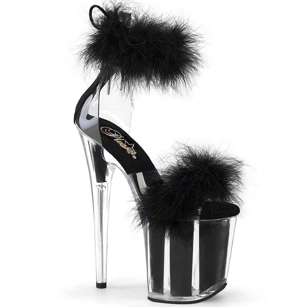 Pleaser   FLAMINGO-824F Clr-Blk Fur/M