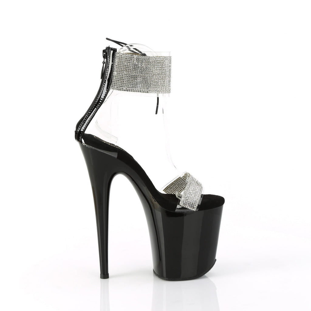 Pleaser   FLAMINGO-827RS Clr-Blk/Blk