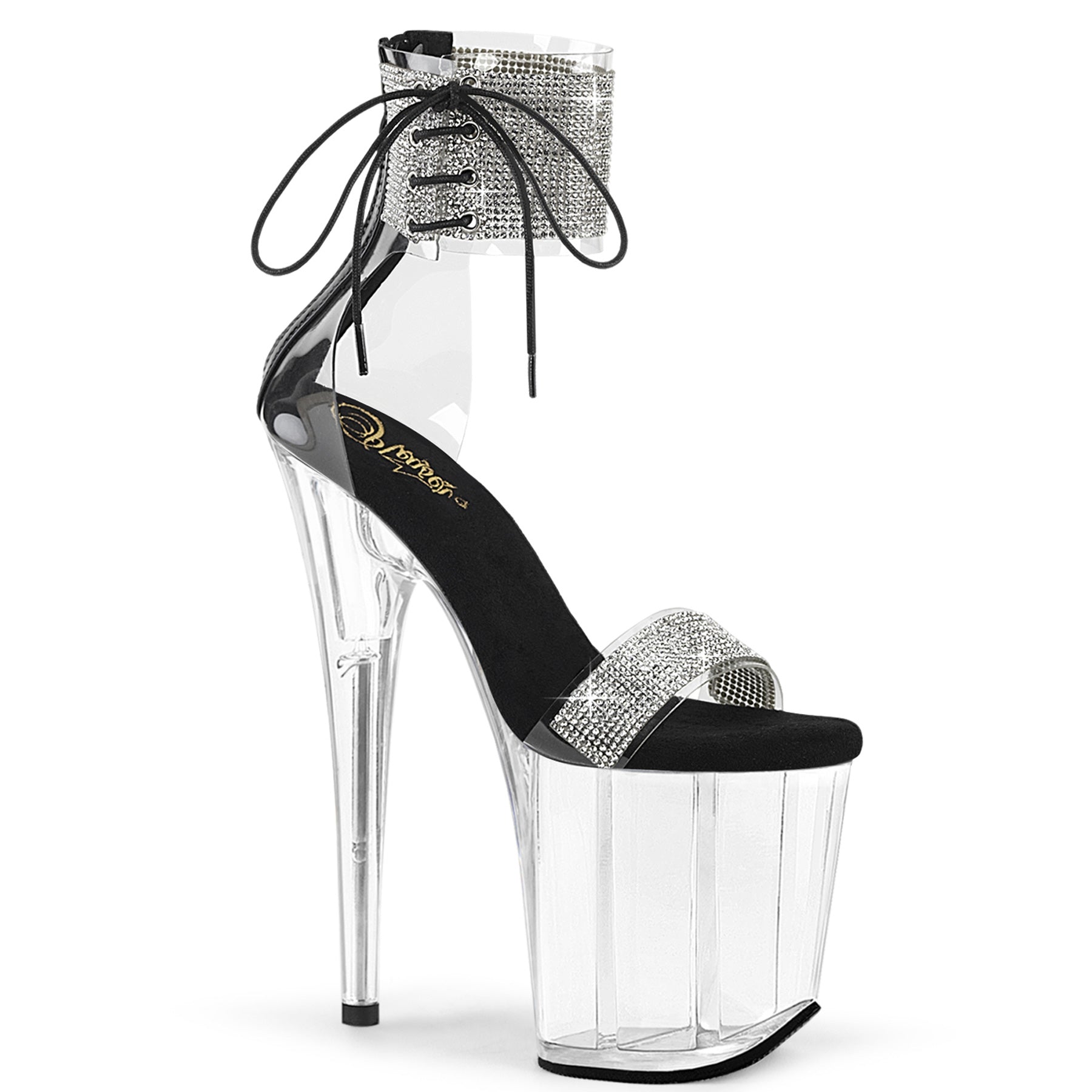 Pleaser   FLAMINGO-827RS Clr-Blk/Clr