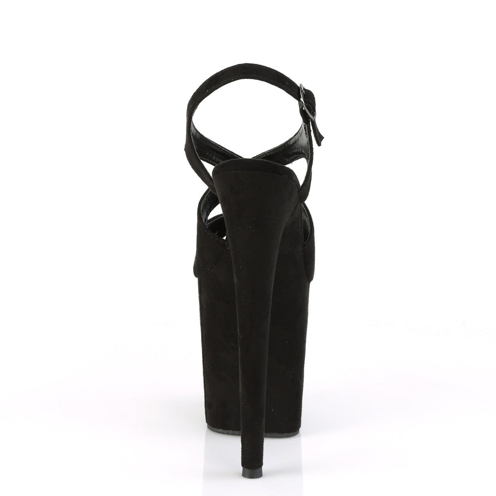 Pleaser Womens Sandals FLAMINGO-831FS Blk Faux Suede/Blk Faux Suede
