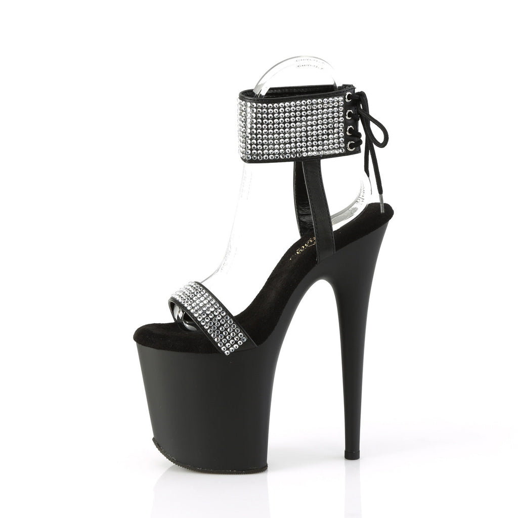 Pleaser   FLAMINGO-870 Blk Faux Leather-RS/Blk Matte