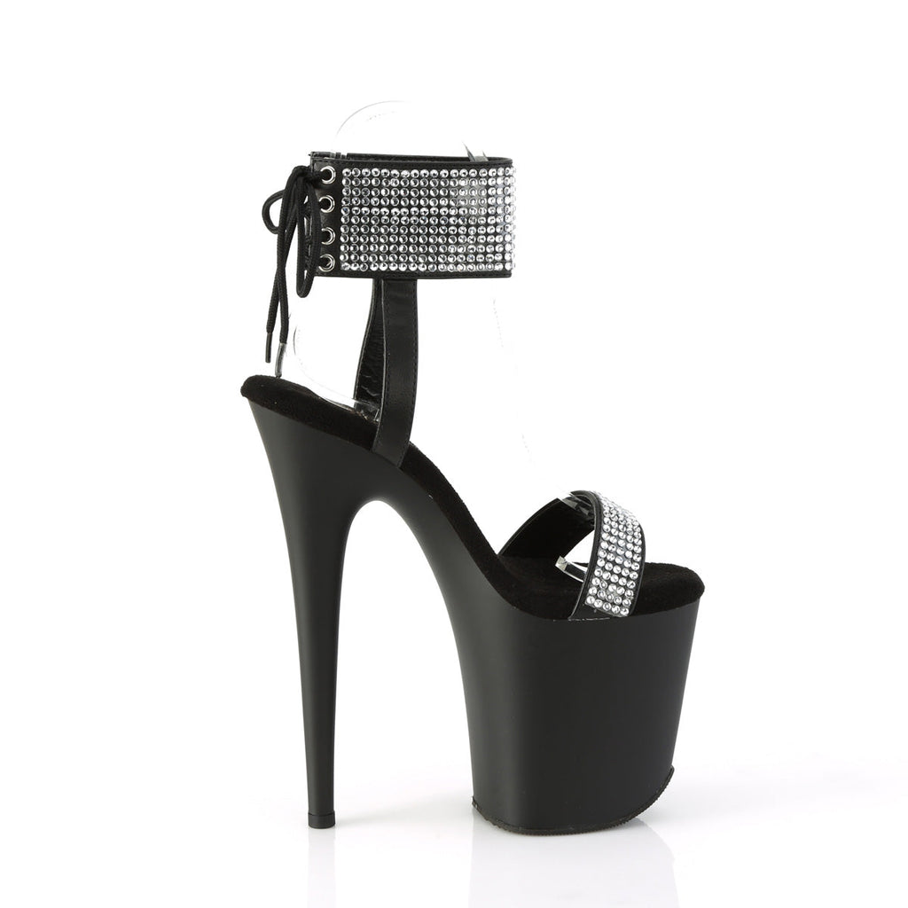 Pleaser   FLAMINGO-870 Blk Faux Leather-RS/Blk Matte