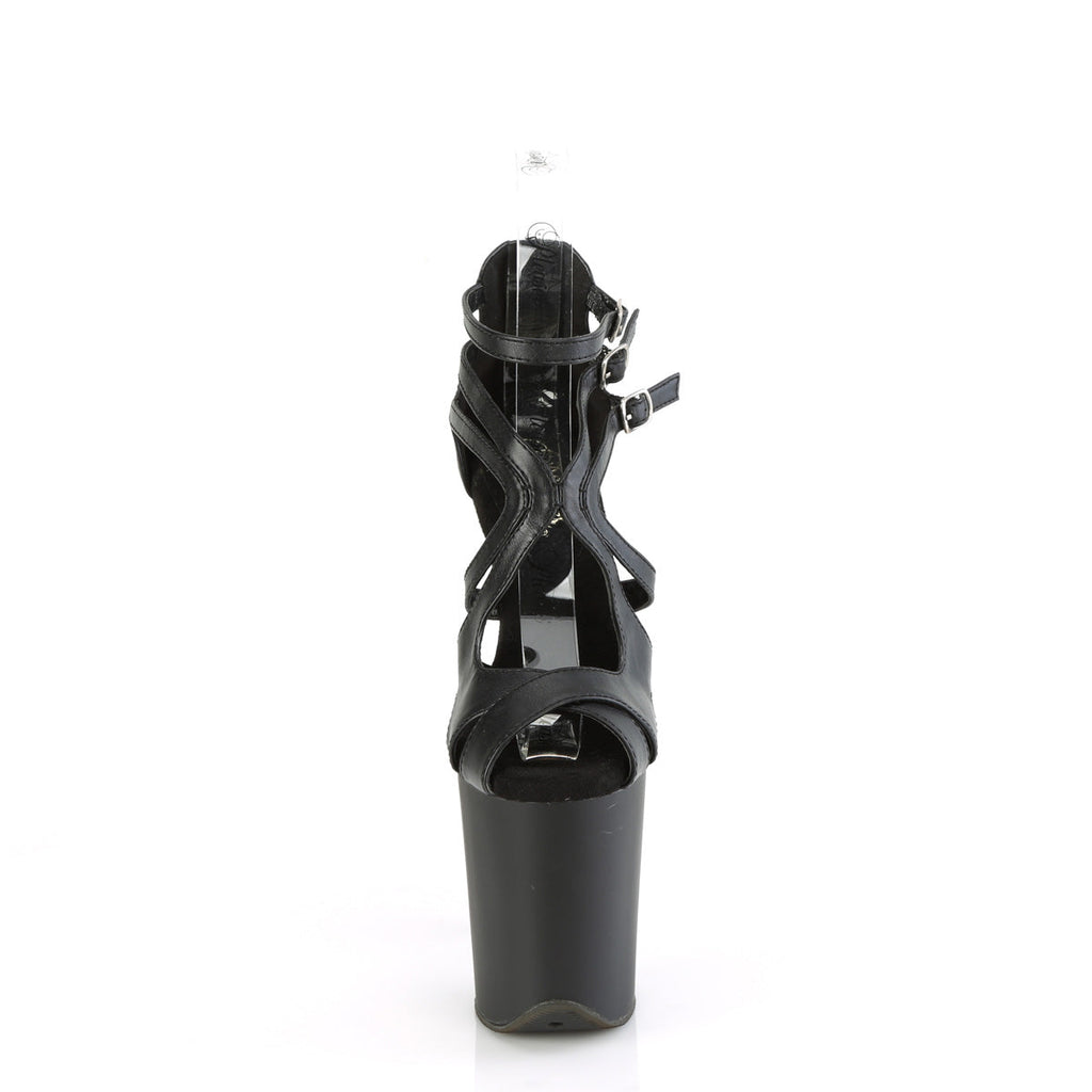 Pleaser   FLAMINGO-877 Blk Faux Leather/Blk Matte