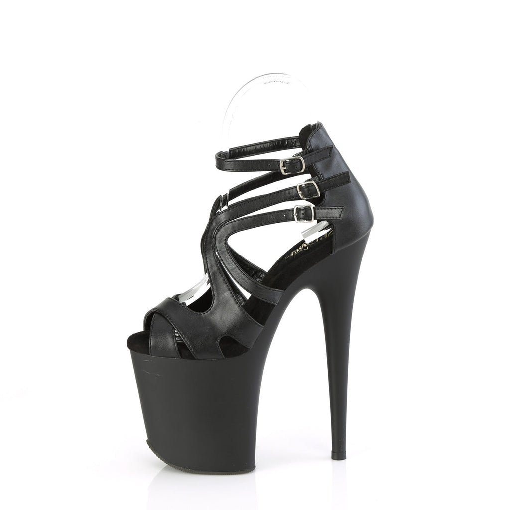 Pleaser   FLAMINGO-877 Blk Faux Leather/Blk Matte