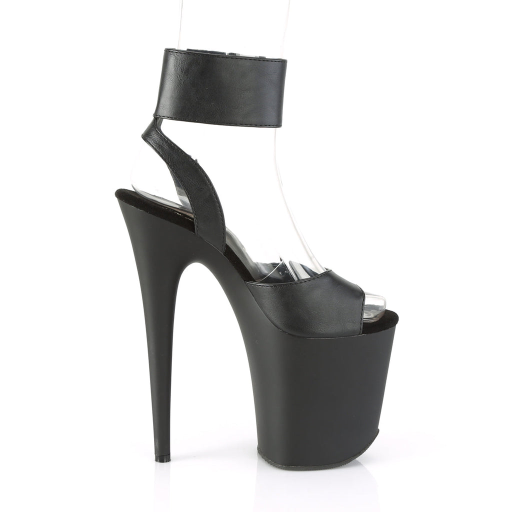 Pleaser Womens Sandals FLAMINGO-891 Blk Faux Leather/Blk Matte